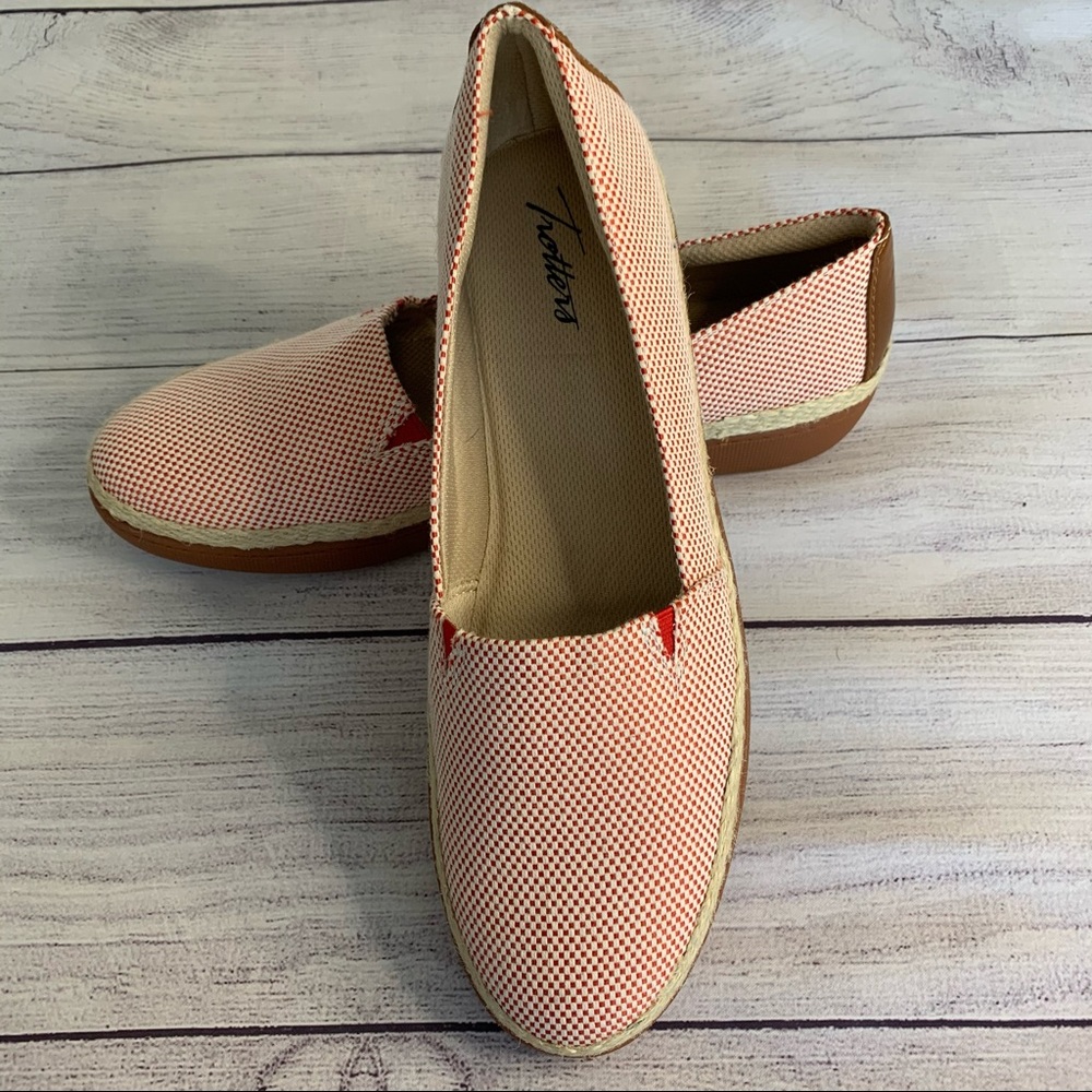 Trotters Coral Espadrille Slip-On with Brown Sole